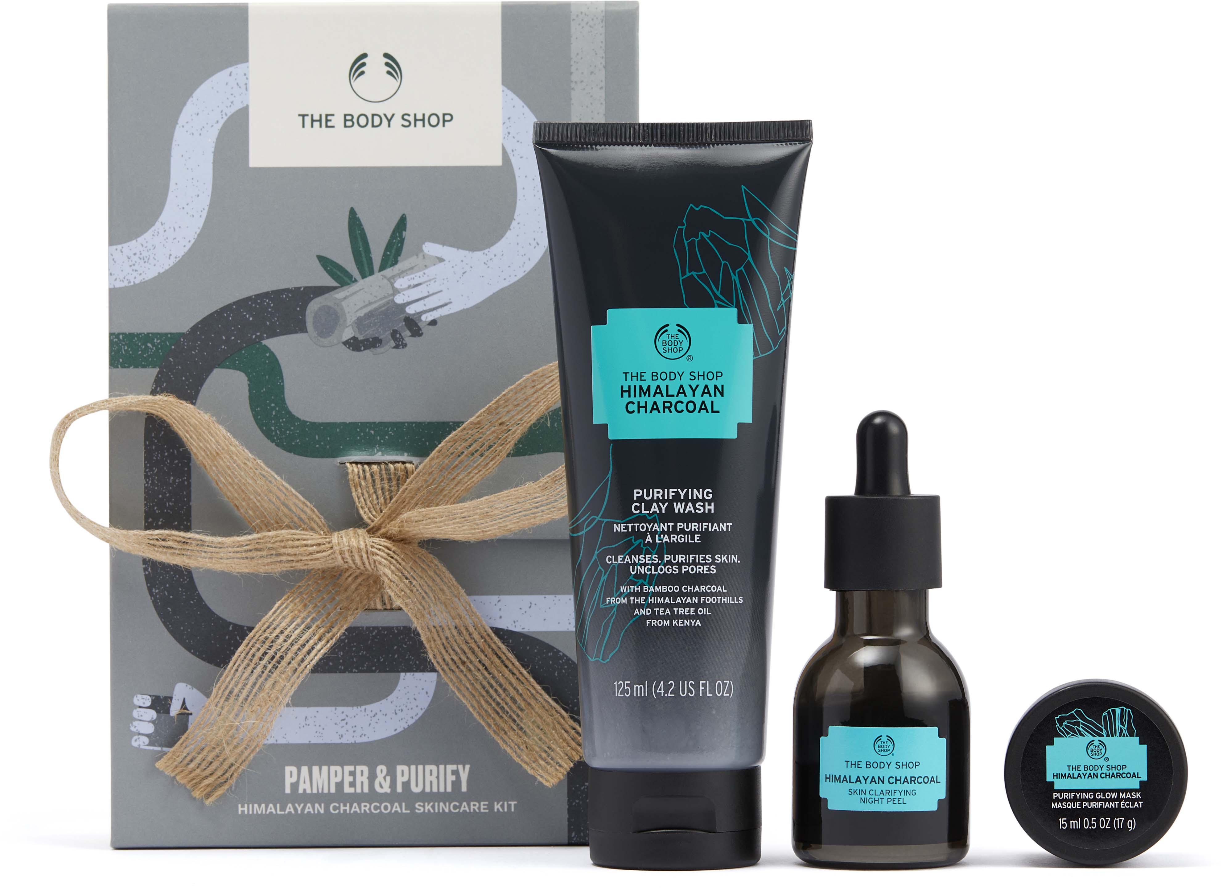 New! The Body selling Shop Himalayan Charcoal Box Set Wash and Mask