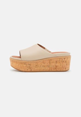 FITFLOP ELOISE  Cork-Wrap Leather Wedge Slides