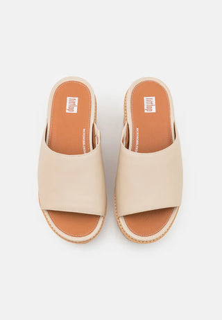 FITFLOP ELOISE  Cork-Wrap Leather Wedge Slides