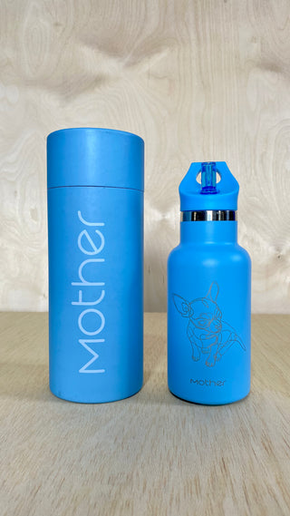 MOTHER - 'Captain Planet' blue chihuahuas reusable stainless steel bottle